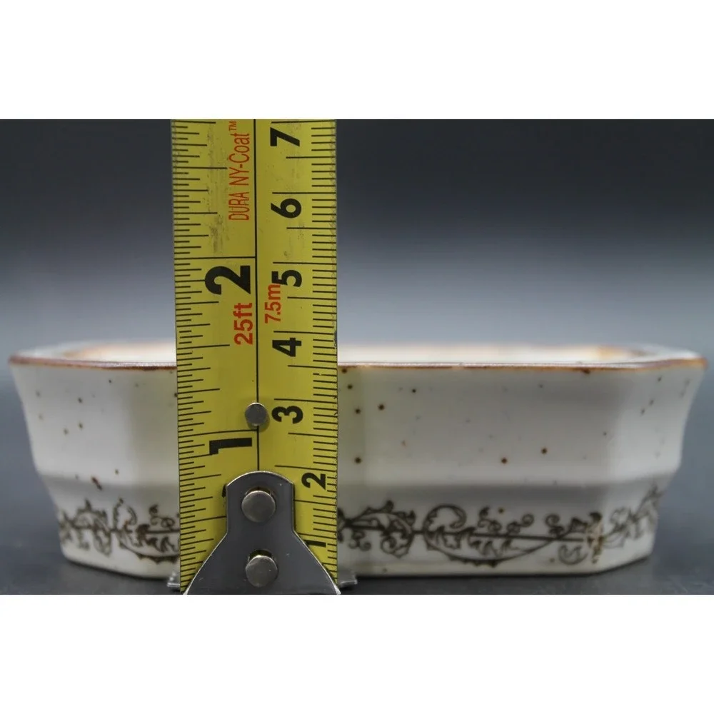 Village Bath Products Soap Dish Speckled Pottery Bath Tray Japan Vintage